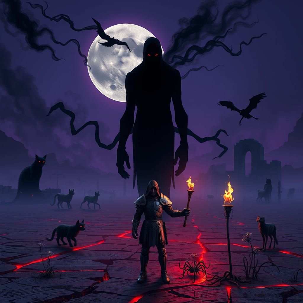 Surreal Shadows Dance in a Haunting Gothic Realm