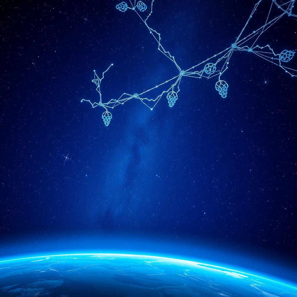 Celestial Clusters Above the Midnight Earth