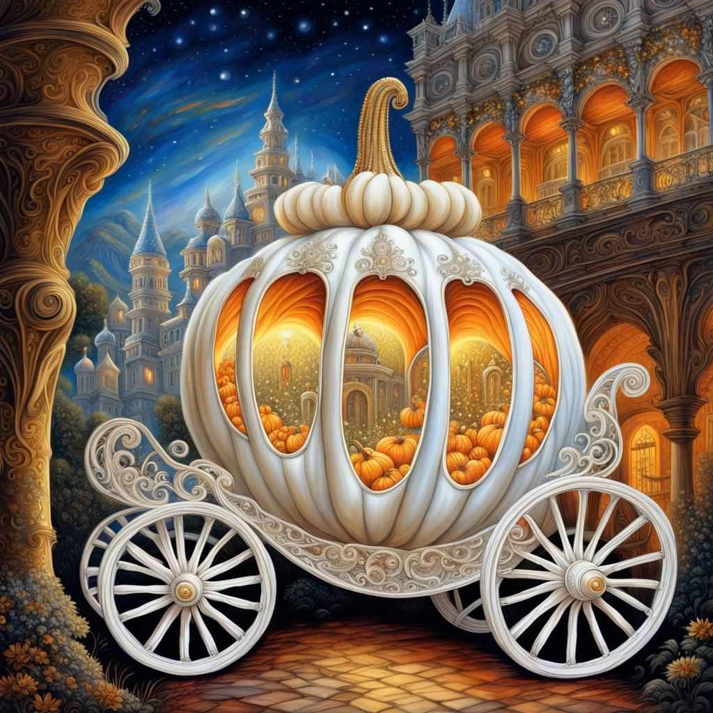 Cinderella's Golden Carriage: A Fairytale Palace Scene