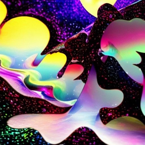 Holographic Rainbow Astral Cosmic Illustration