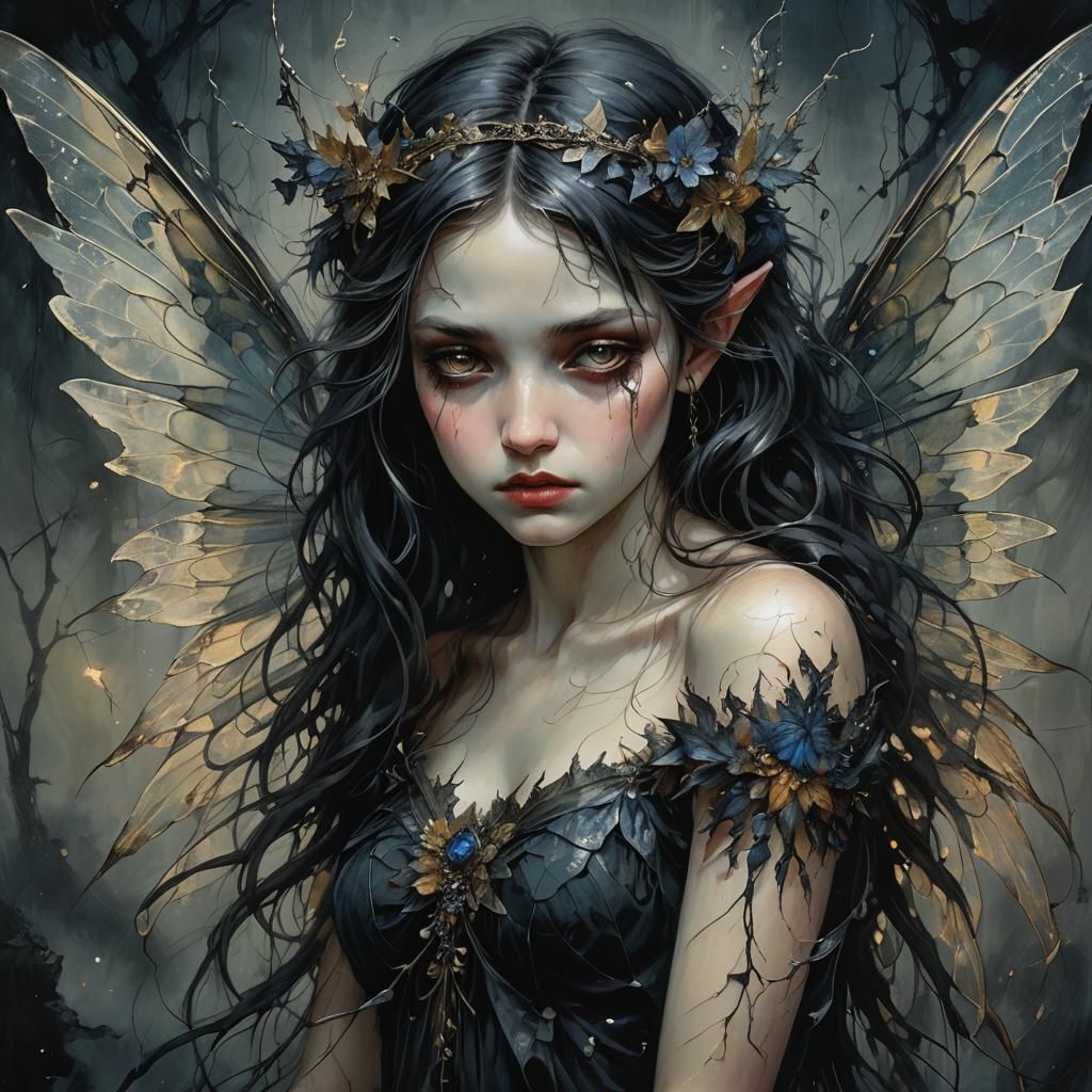 Melancholic Fairy Portrait in 3D Anime Style