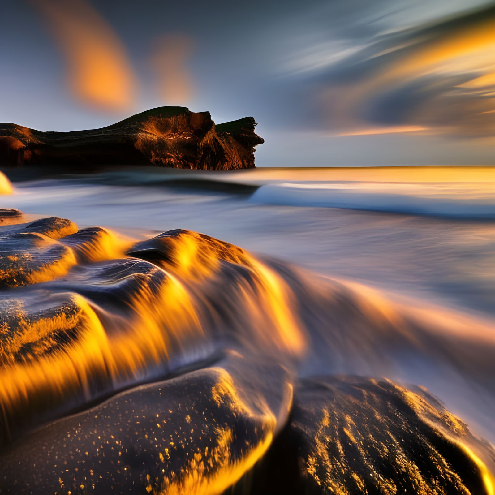 Golden Hour at Flooded Rocky Archipelago