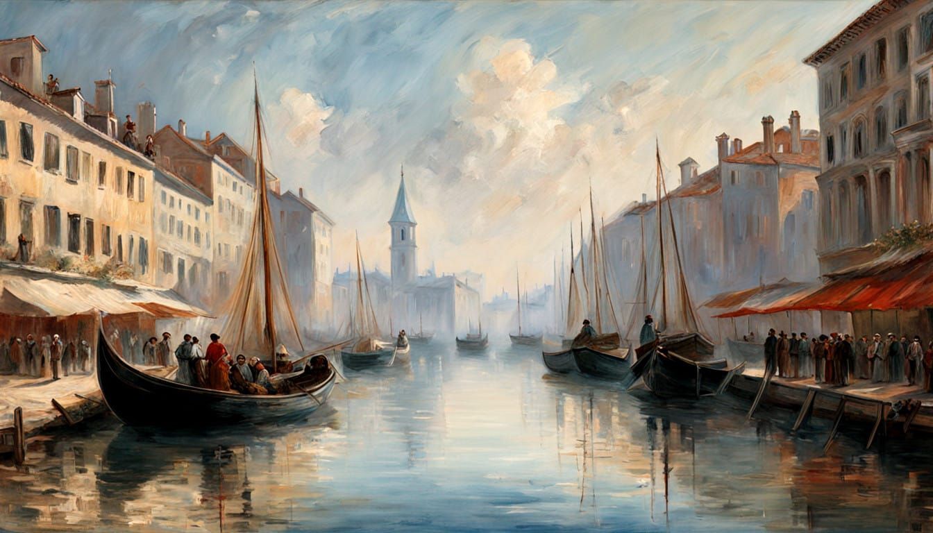 Venetian Serenity: Soft Watercolors and Gentle Gondolas