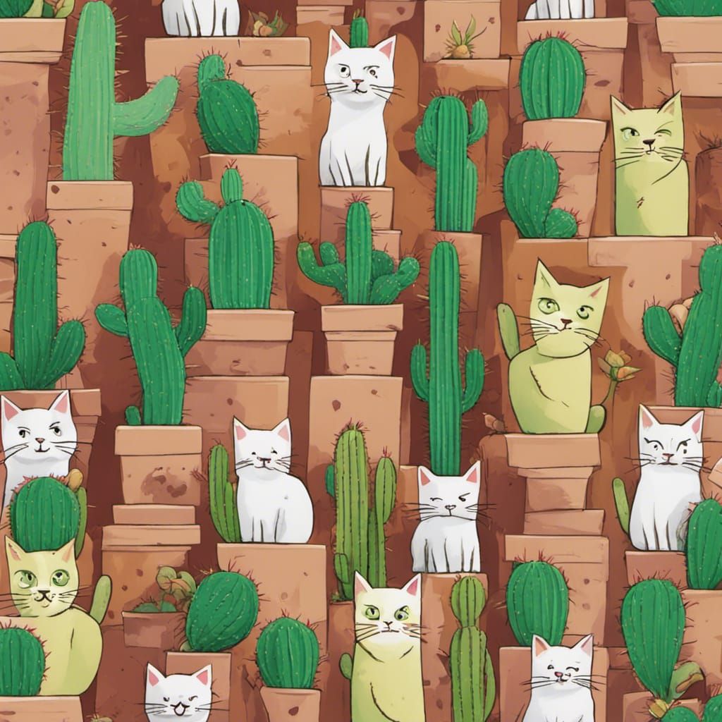 Cactus Made of Cats: A Feline Flora