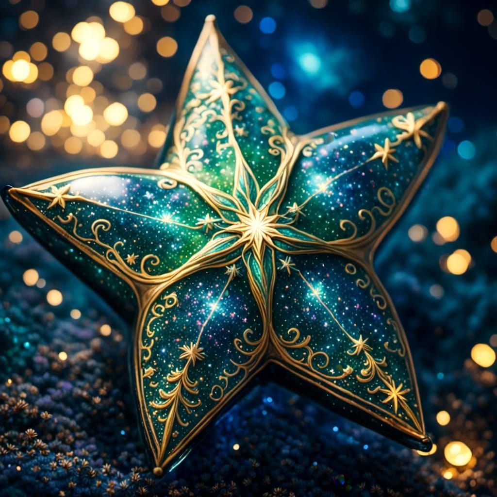 Hyperdetailed Glass Star with Bokeh