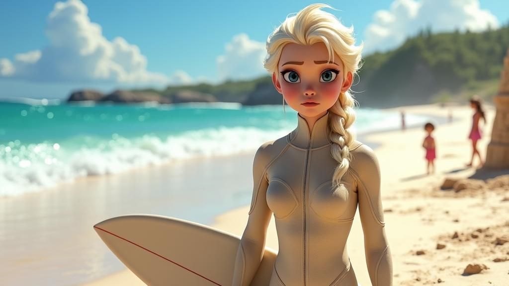 Elsa at Surf Camp: Summer Fun in Vibrant Colors