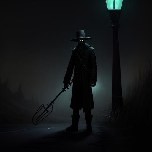 Sinister Hitchhiker with Scythe on Roadside