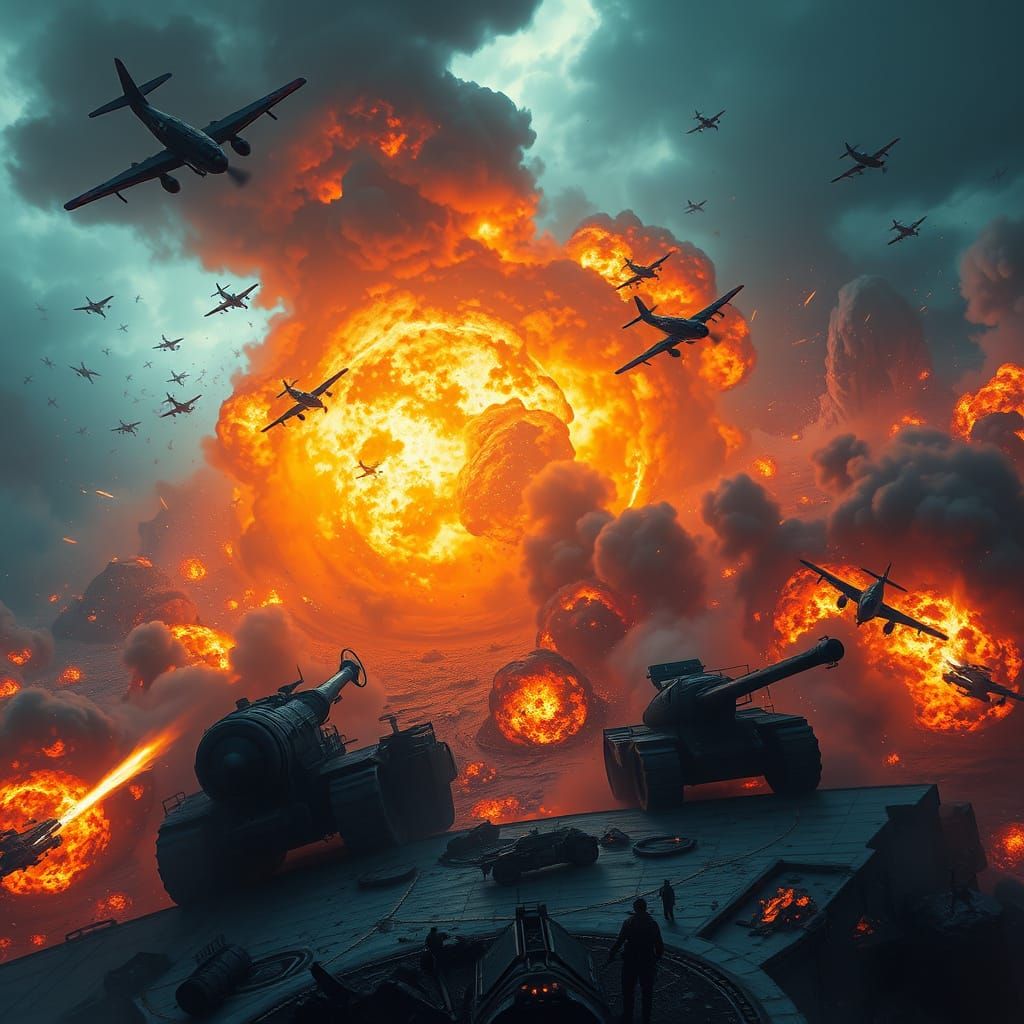 Dramatic War Thunder Scene in Photorealistic Style
