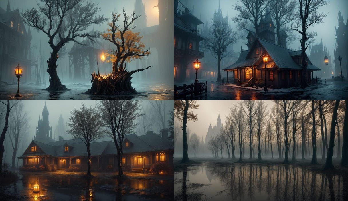 Melting Wax City: a Fantastical Digital Painting