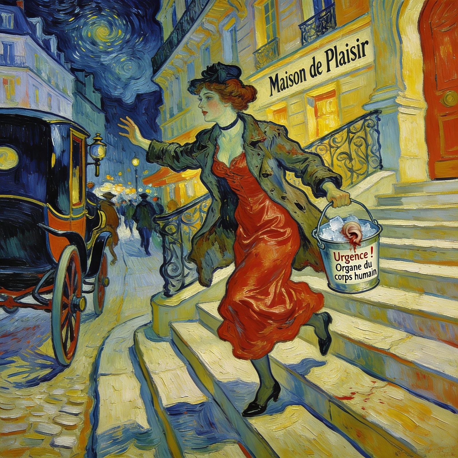 La Belle Époque Cocotte Hails Cab with Organ Urgency