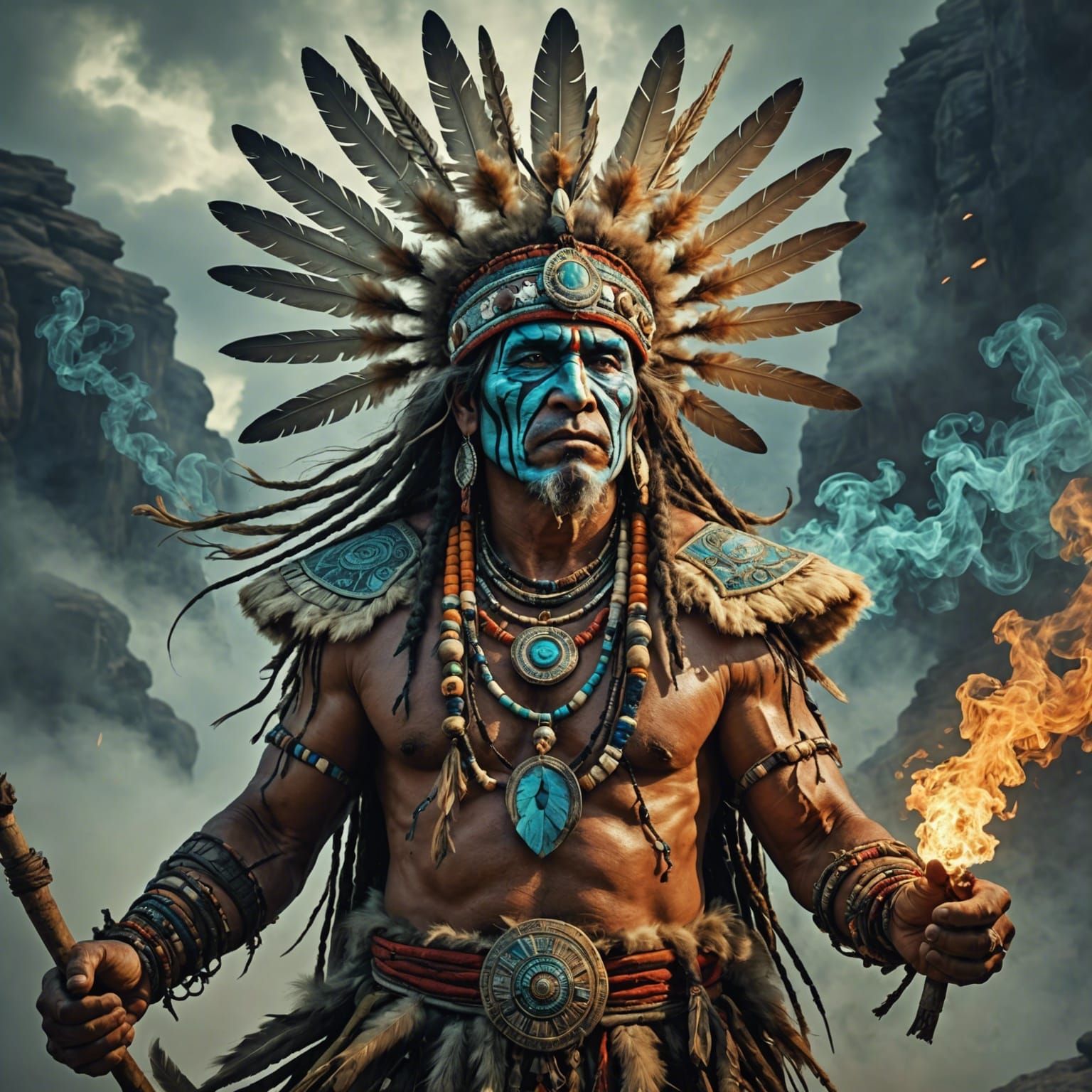 Mystic Shaman in a Fractal Fantasy World