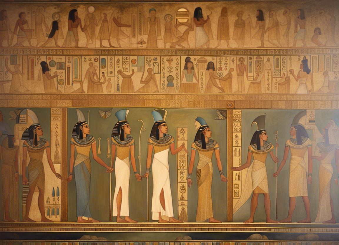Egyptian tomb wall painting