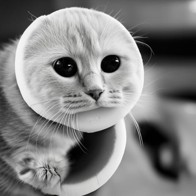 Cat Eats Donut: An AI-Generated Image