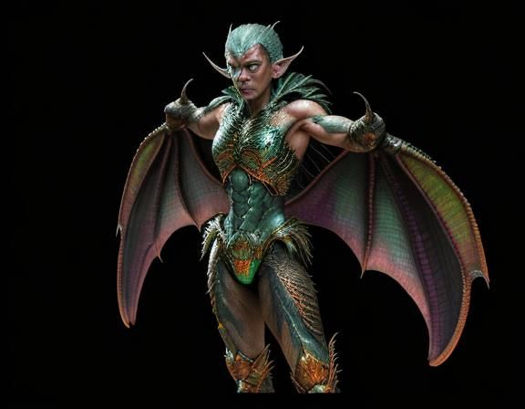 Hyperrealistic Dragon Pteranodon with Iridescent Scales