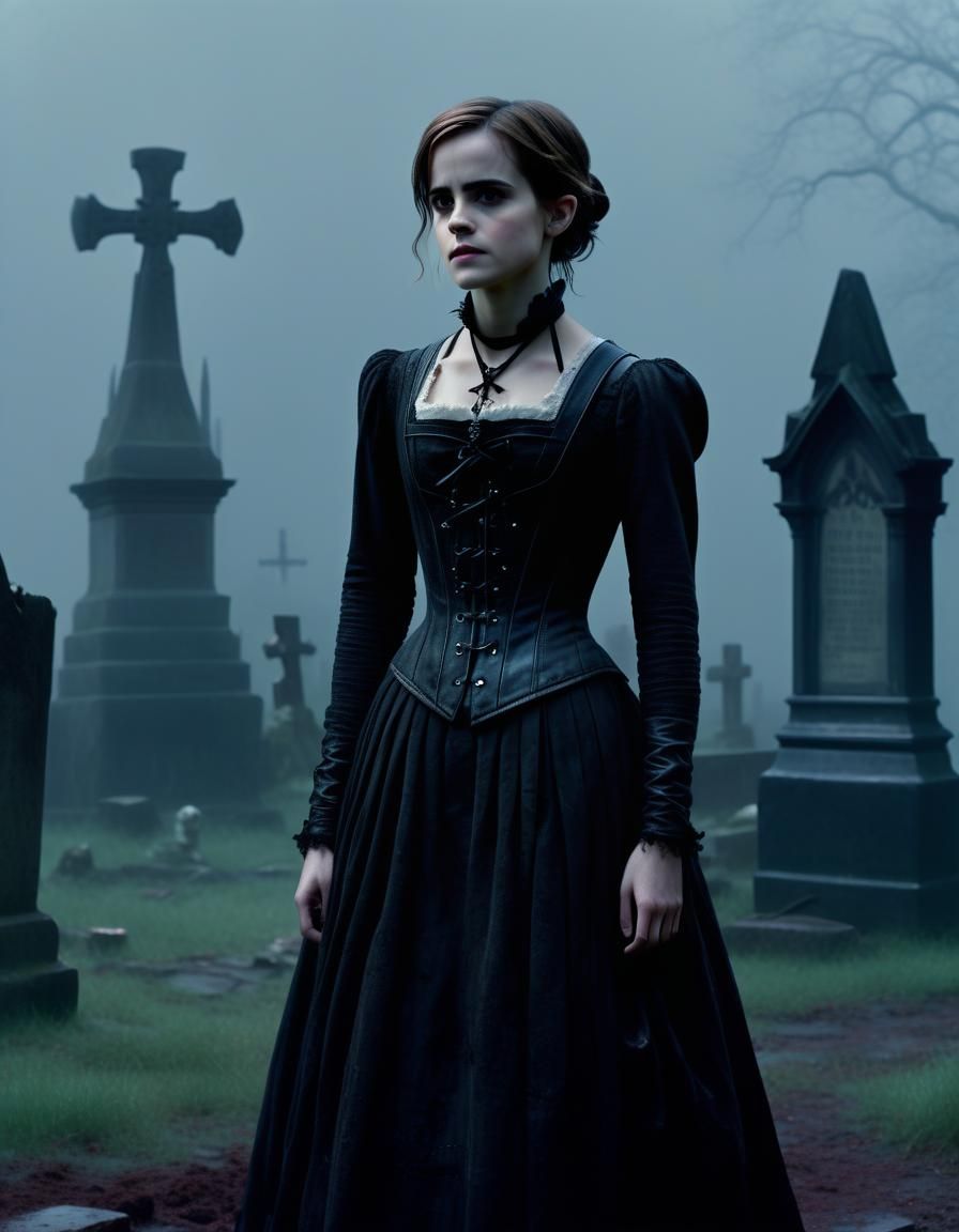 Emma Watson as Gothic Mina Harker in Graveyard