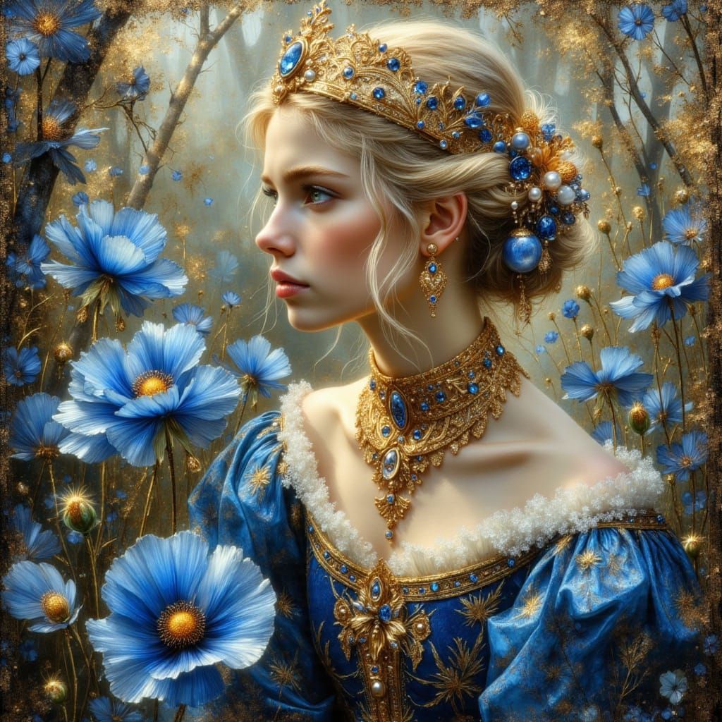 Renaissance Princess in a Poppy Garden