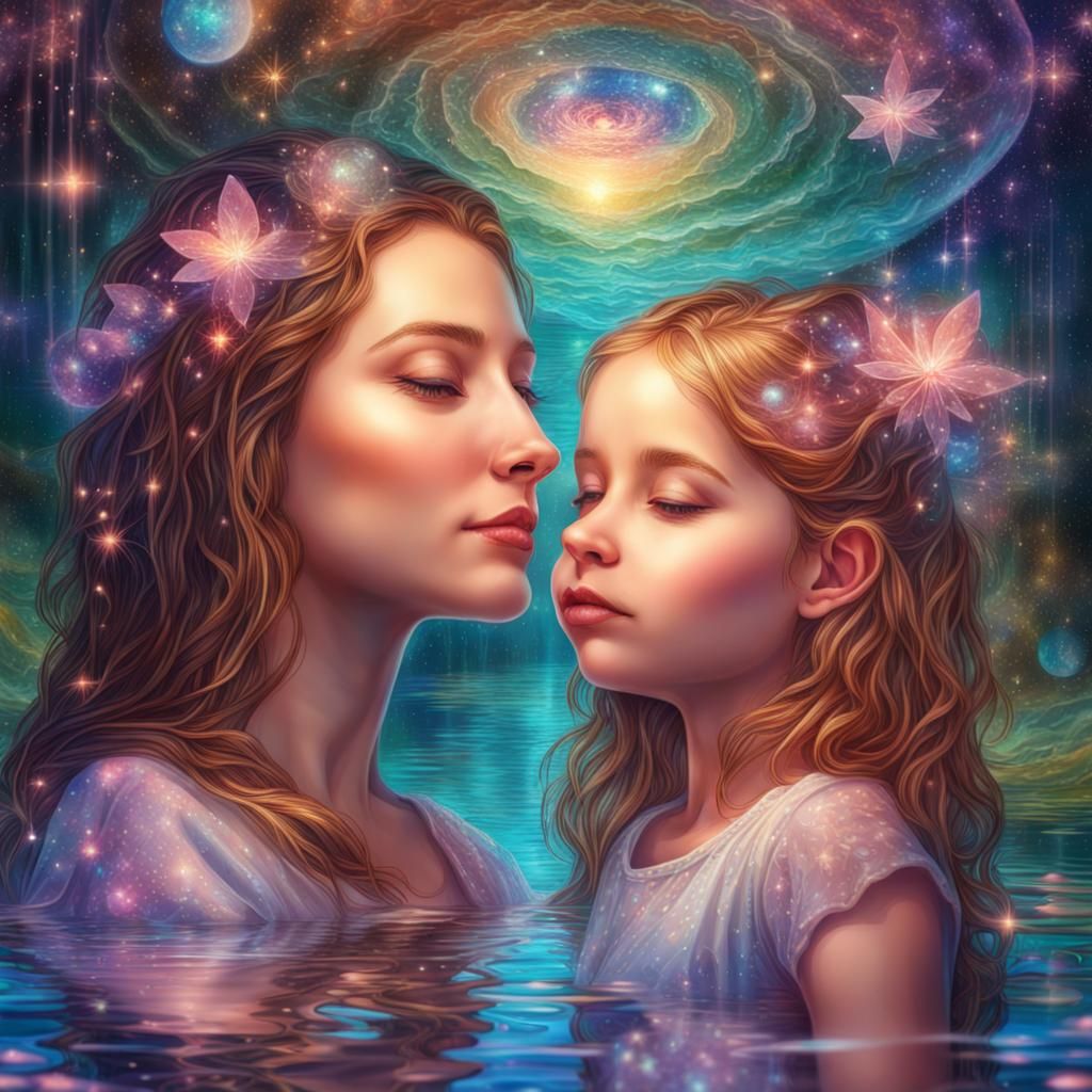 Reflecting Pond: A Cosmic Mother-Daughter Moment