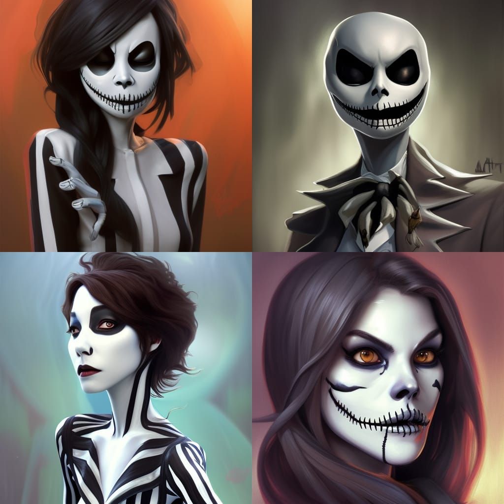 Jack Skellington Portrait in Hyperdetailed Digital Art