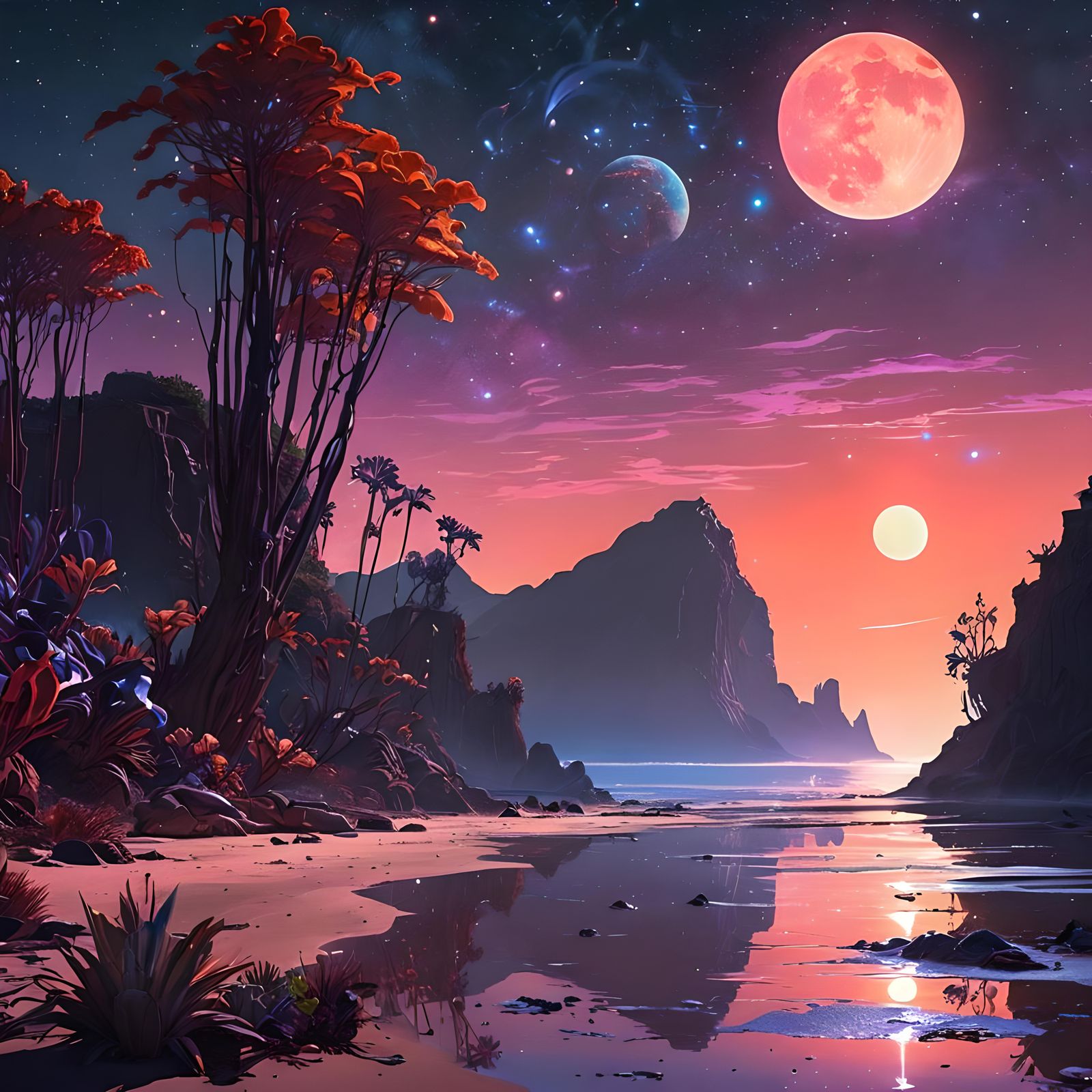 Exotic Alien Beach Landscape