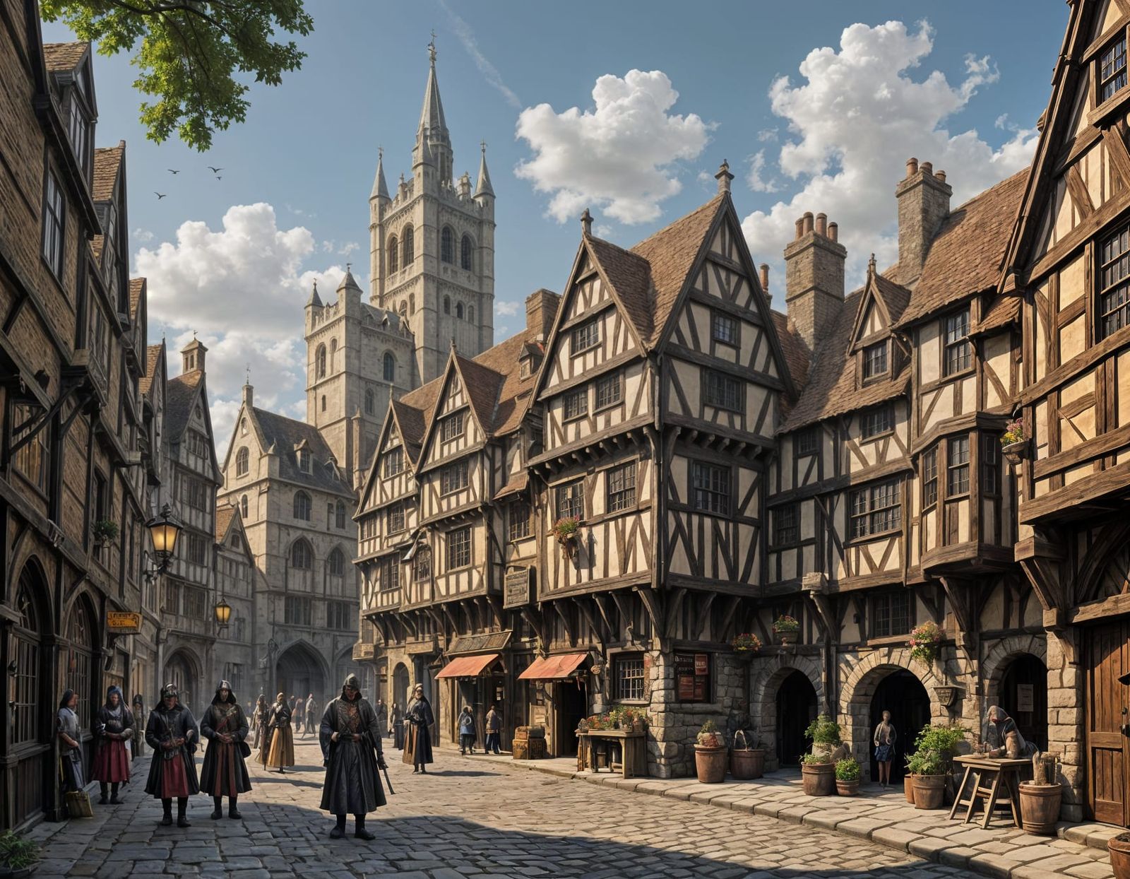 Medieval London in Noir Style