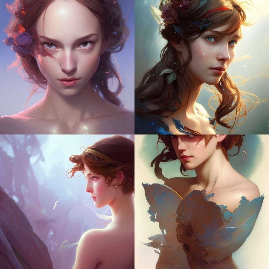 Wendy and Peter Pan Portrait in Hyperdetailed Style