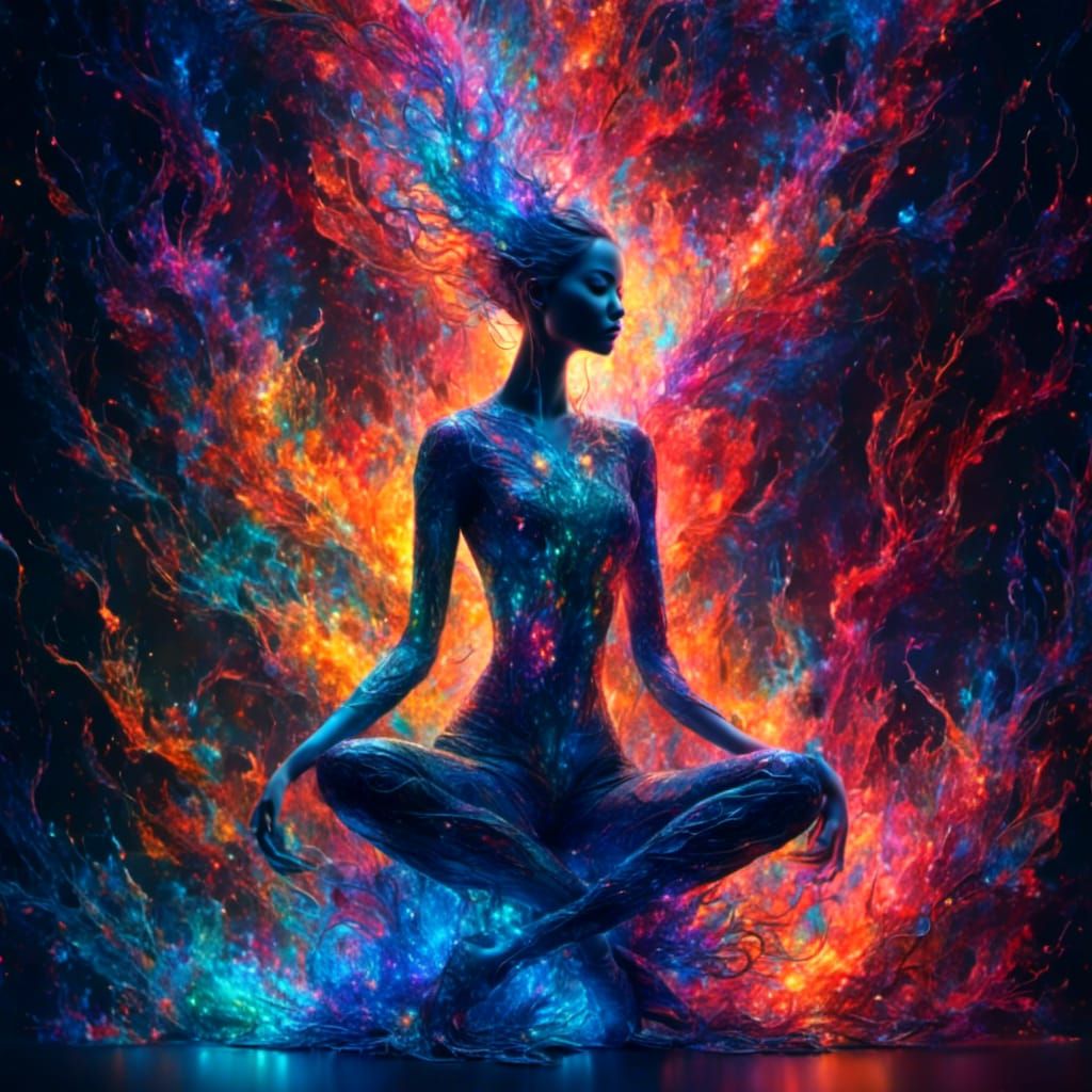 Central Nervous System as Iridescent Female Figure