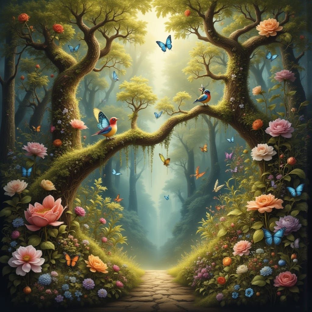 Fantasy Forest with Whimsical Critters