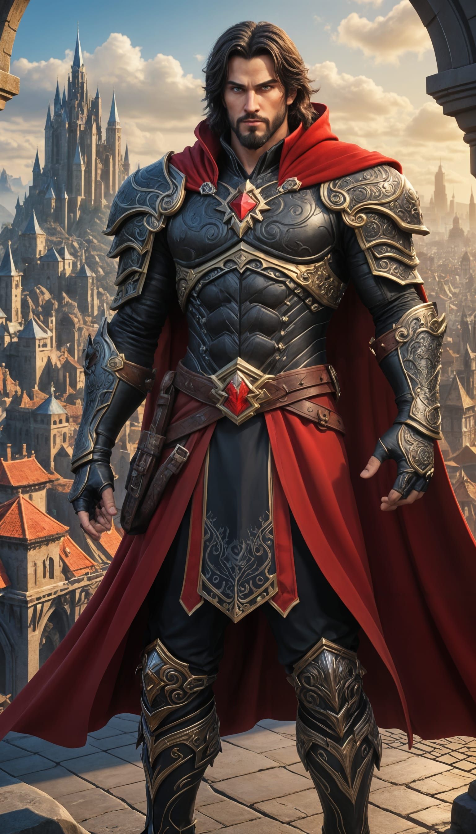 Knightly Prince in Fantasy Capital City