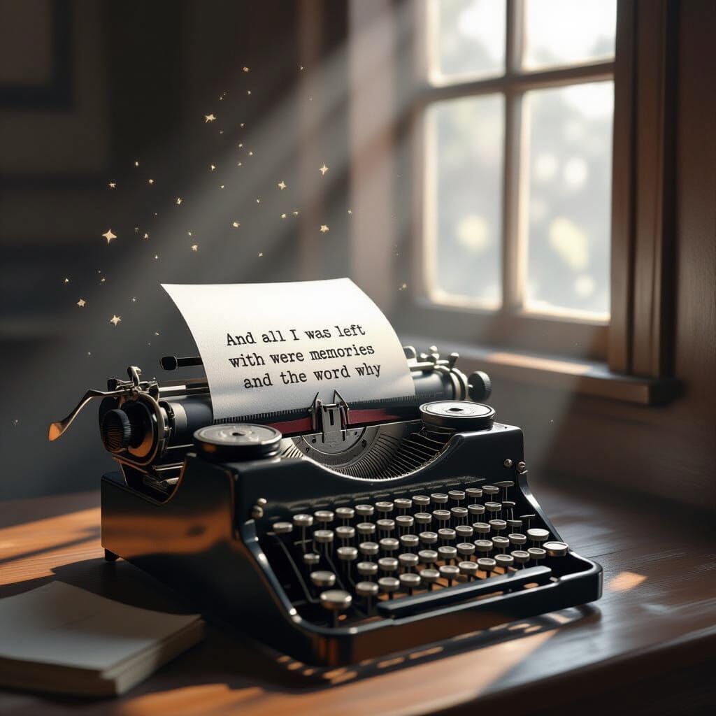 Vintage Typewriter with Melancholic Message