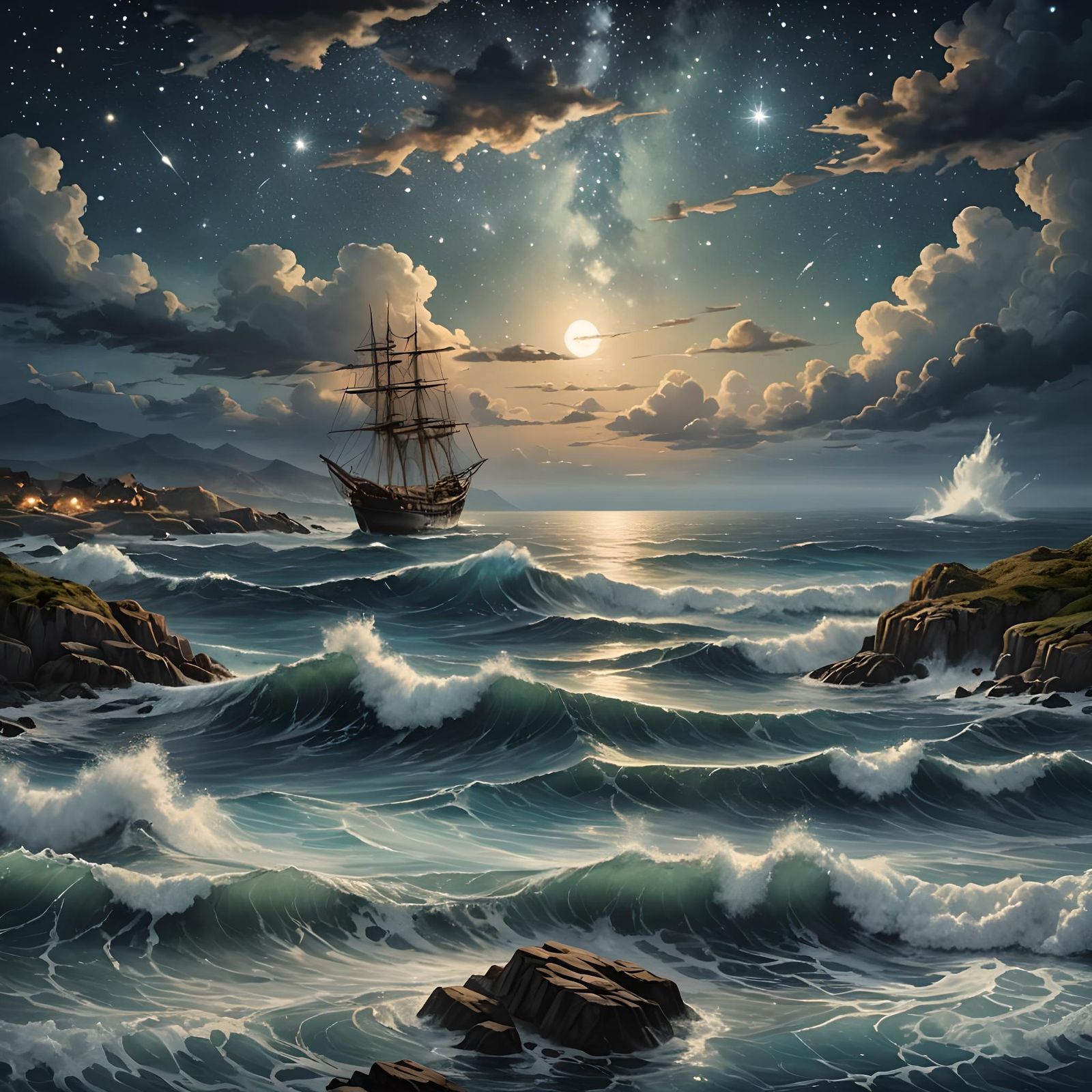Legends of the Sea: Realistic Fantasy Landscape Art