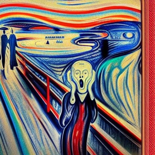 Edvard Munch Scream in Hyperrealistic Pop Art Style