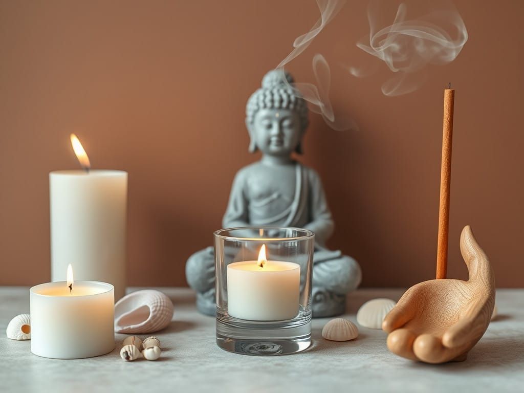 Serene Grey Stone Buddha in Mindful Meditation