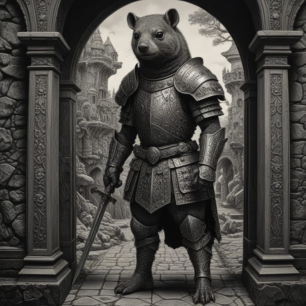 Hyrax Knight in Armor: Lithography Etching