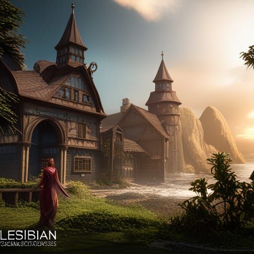 Fantastical Matte Painting of Two Women