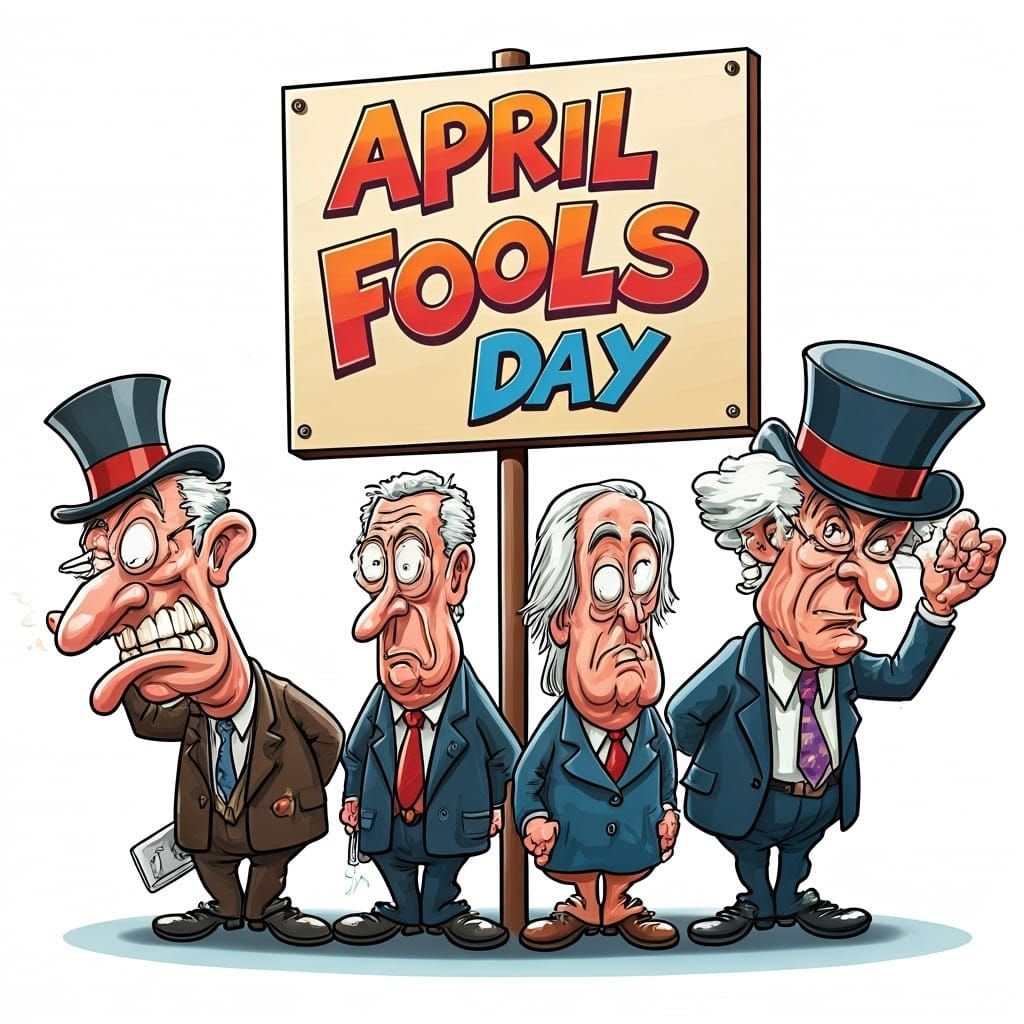 Whimsical April Fools Day Cartoon Chaos
