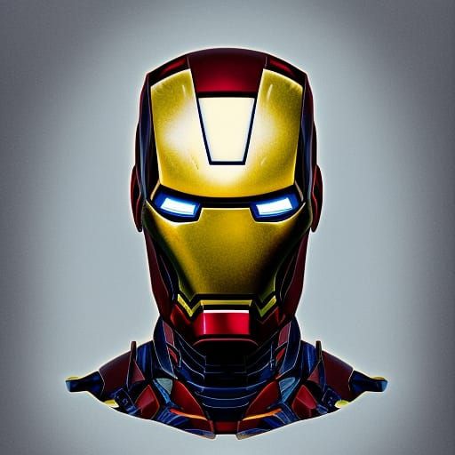 Zombie Iron Man Portrait in Hyperdetailed Concept Art