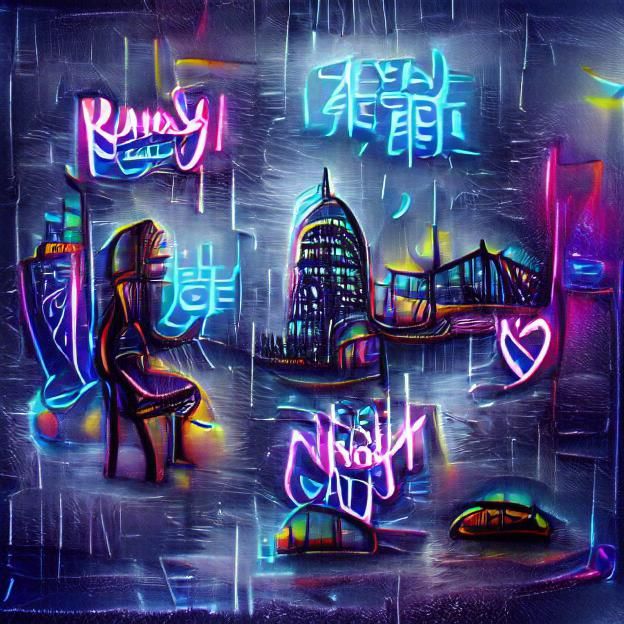 Neon Cyberpunk Cityscape at Night
