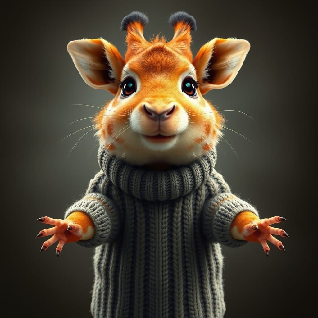 Giraffe-Guinea Pig Hybrid Offers a Hug