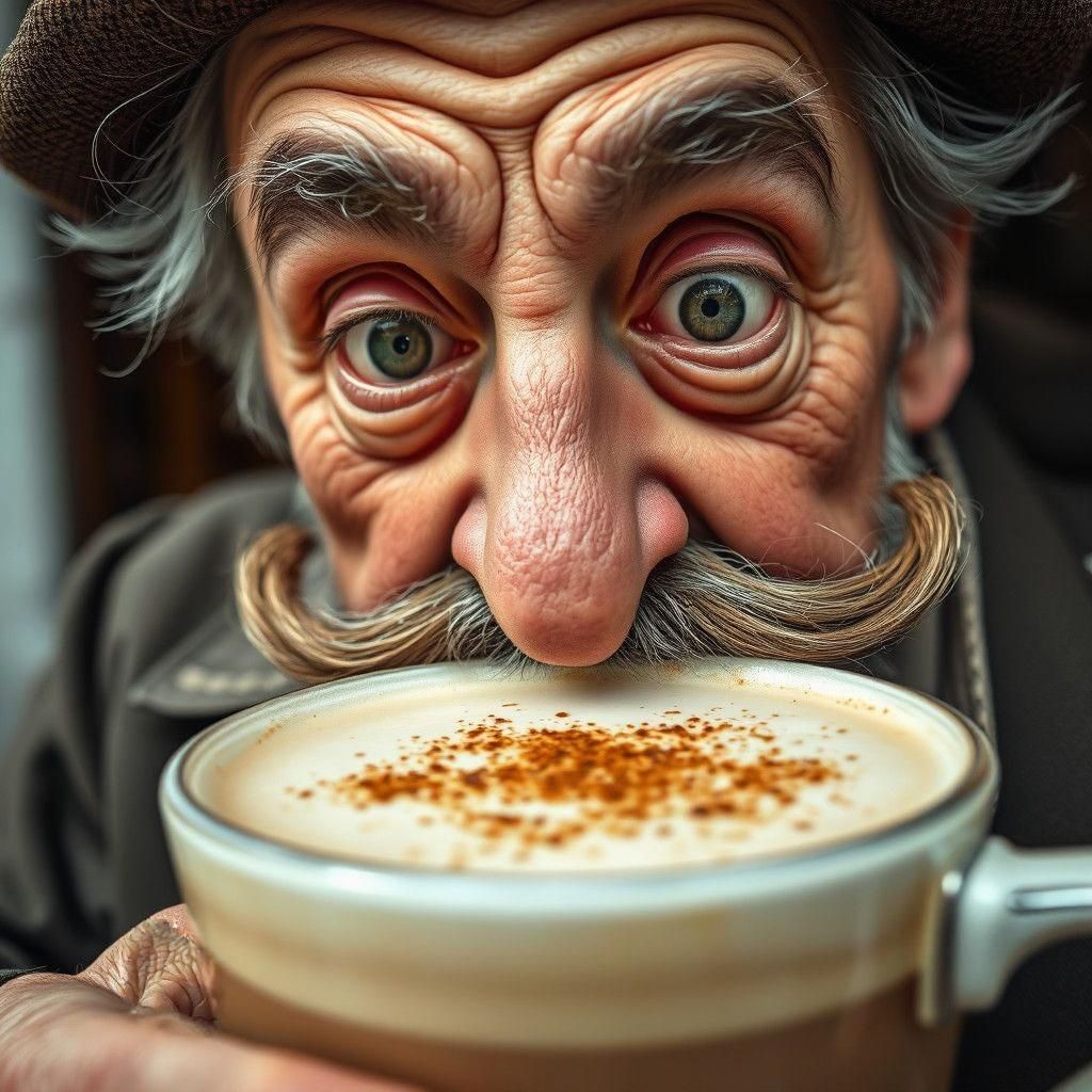 Italian Man and His Caffe Latte