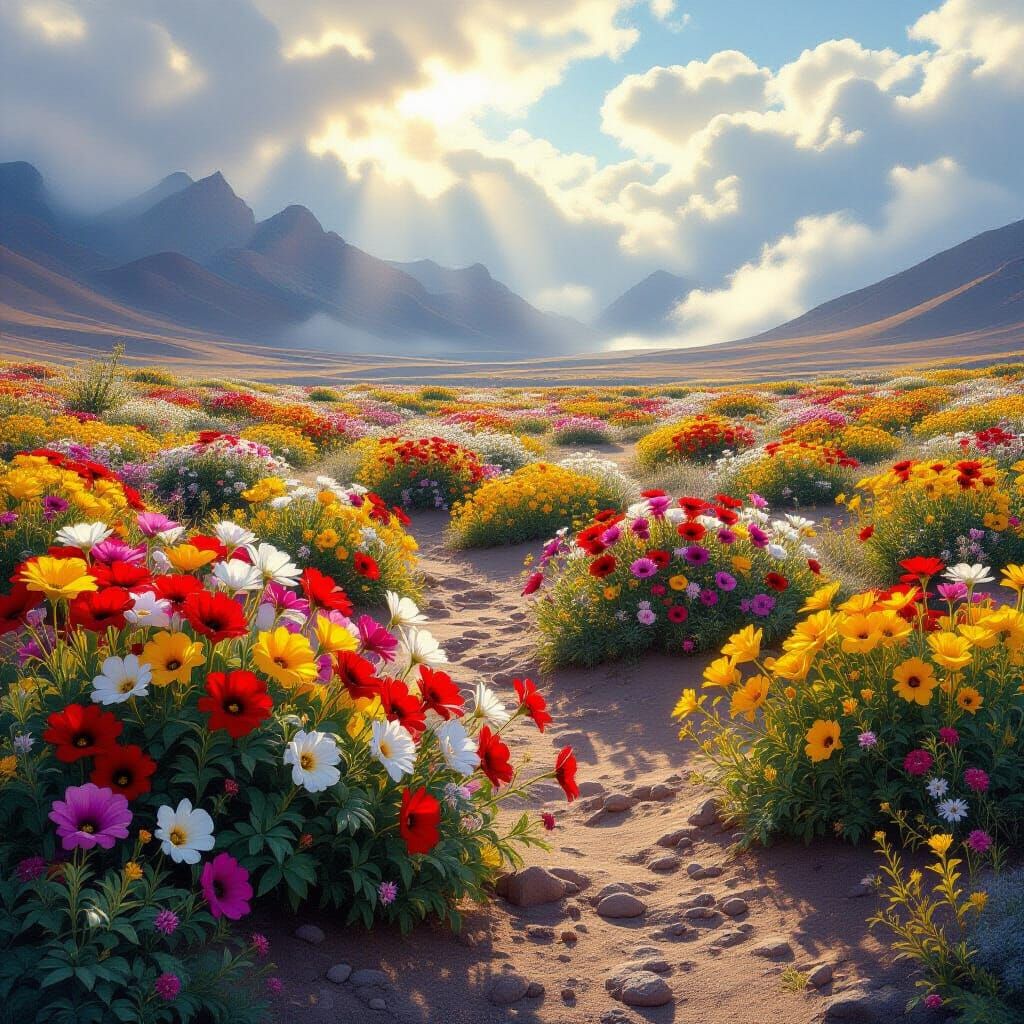 Atacama Desert Blooms in Fantasy Style