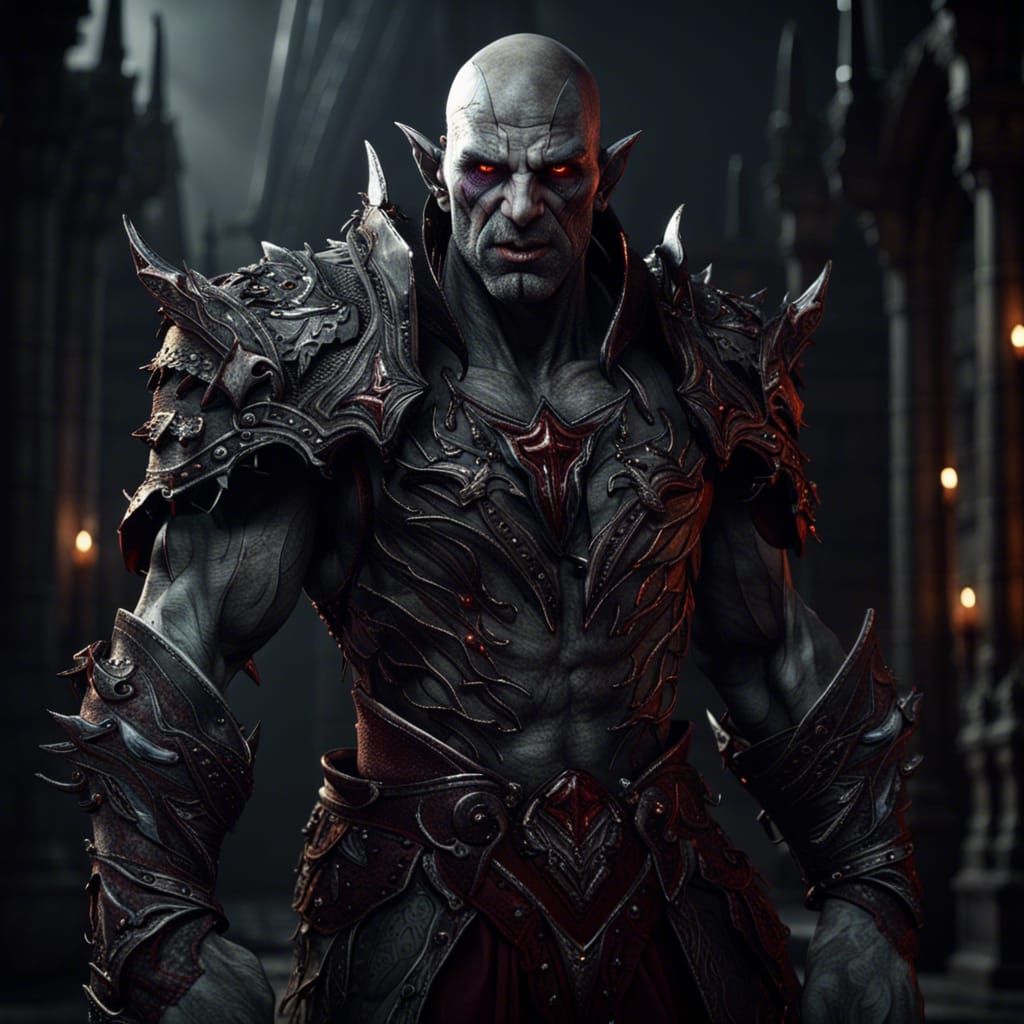 Vampire Orc Knight Concept Art in 8k