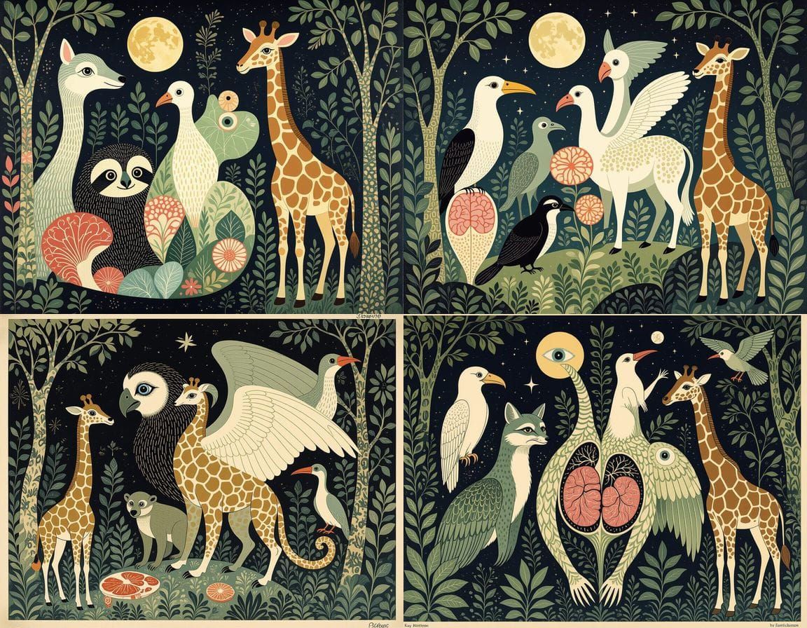 Surreal Nightmare Anatomy in Monochrome Style