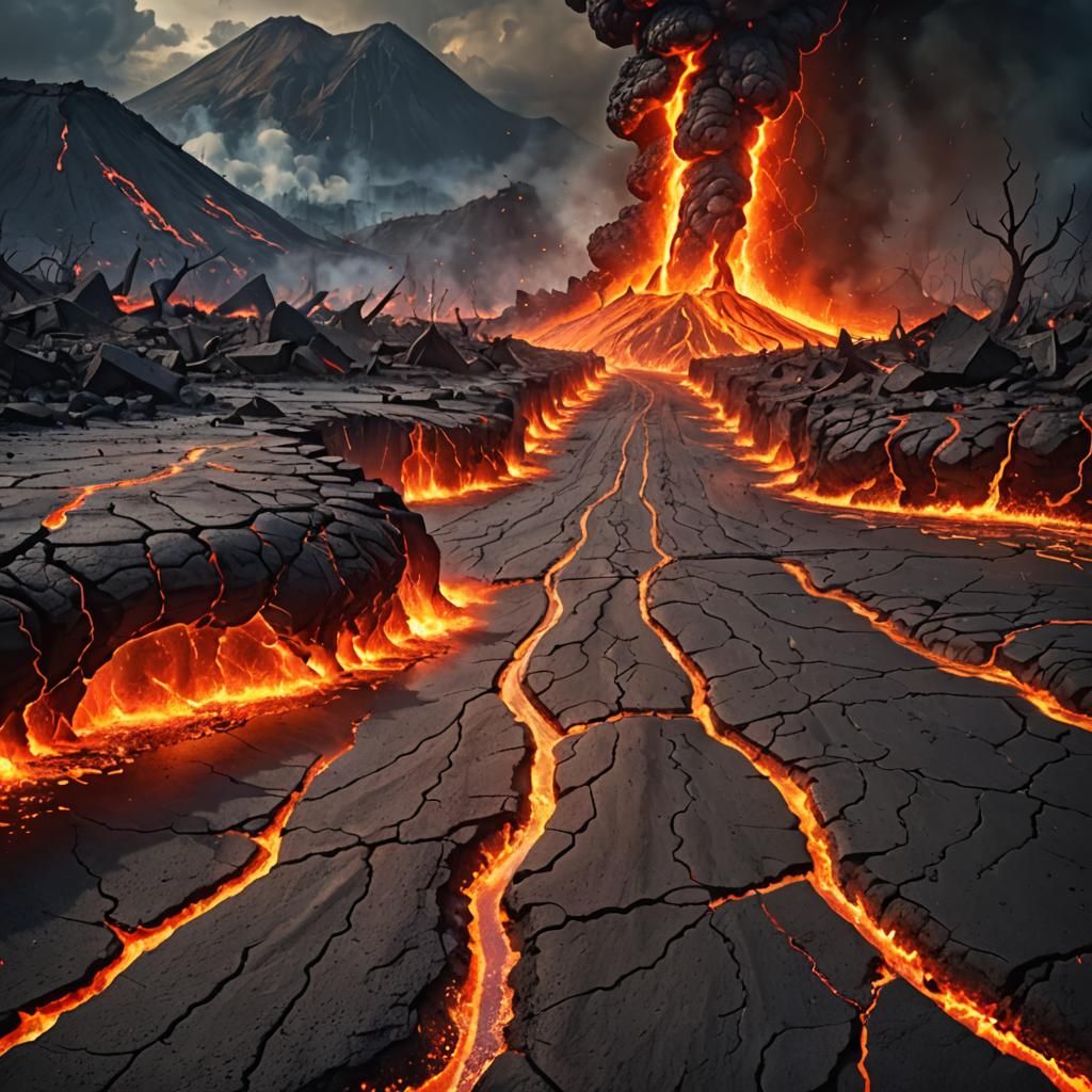 Volcanic Eruption and Earthquake Devastation