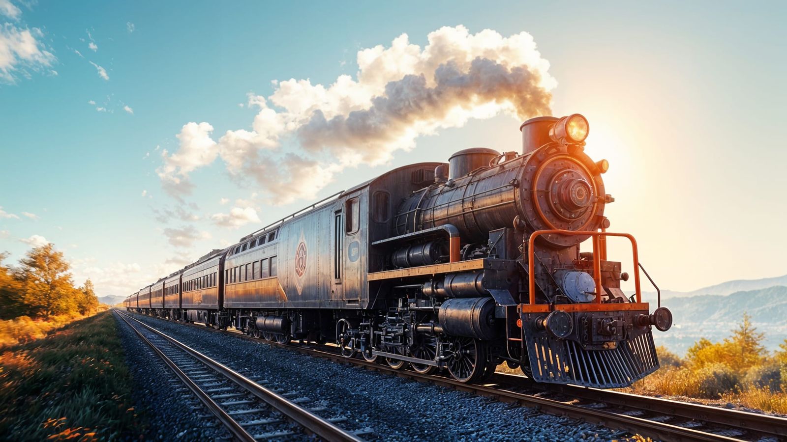 Locomotive Speeding: Art Deco Pointillist Vision