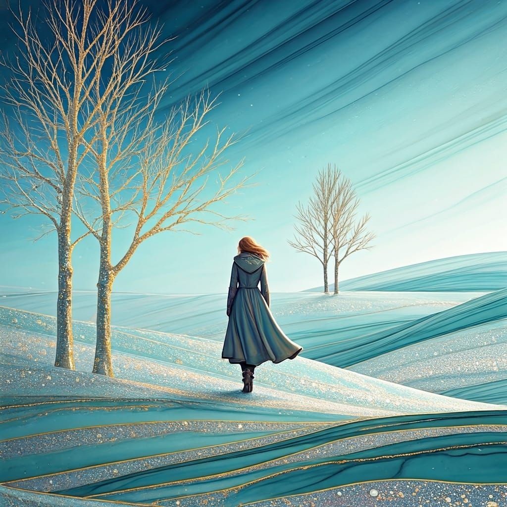 Arctic Walker in Alcohol Ink Glass Style