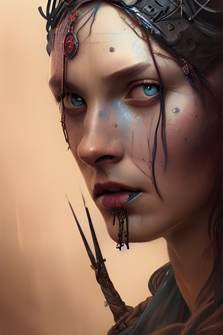 Senua Portrait: Tragic Viking in Digital Illustration