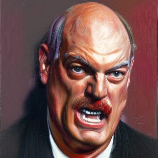 Jesse Ventura Portrait in Francis Bacon Style