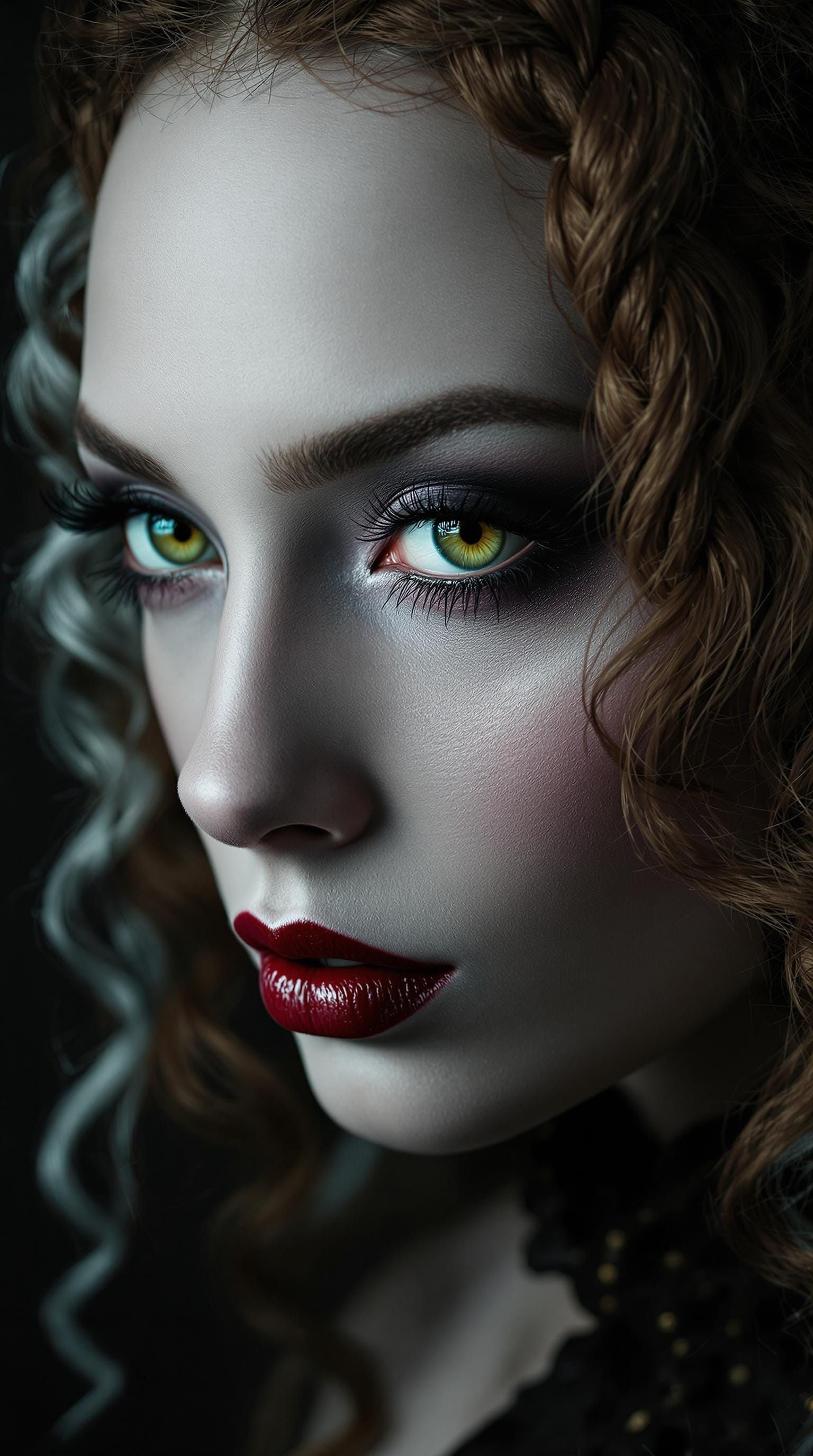 Ethereal Gothic Goddess: Dark, Dramatic Portrait with Pierci...