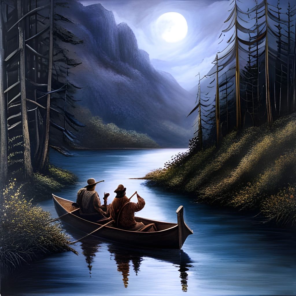 Middle Earth Travelers by Candlelit River