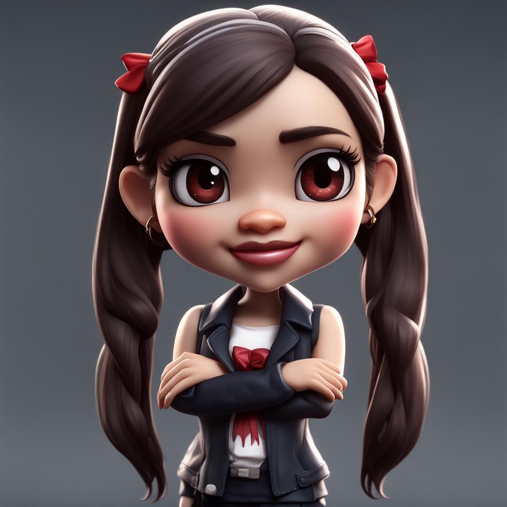 Hyperrealistic Chibi Elena Gilbert: Full Body Art